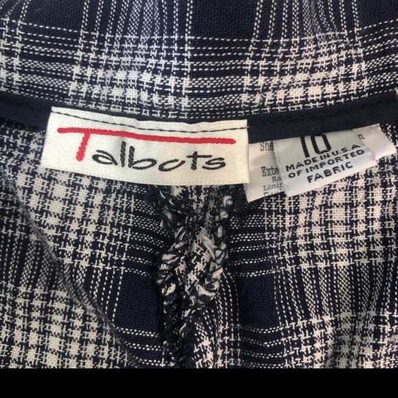 Vintage Talbots Linen Blend Cuffed High Rise Checkered Shorts 10 - Picture 3 of 9